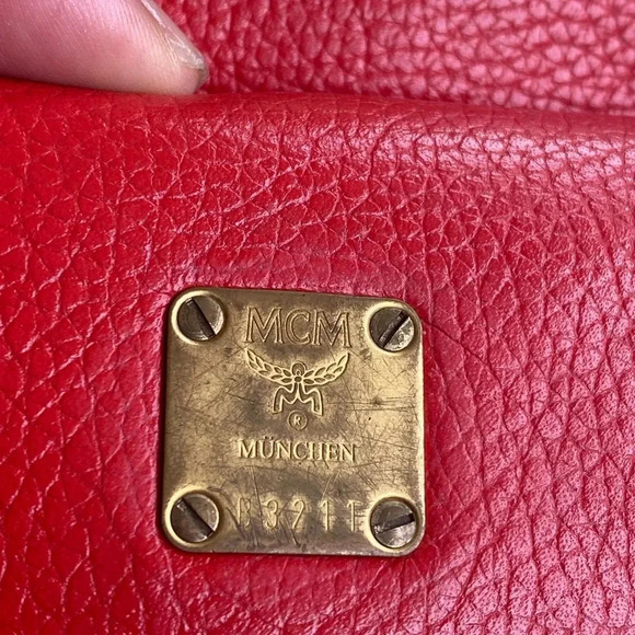 MCM Red  Small Leather  Backpack - Picture 14 of 16